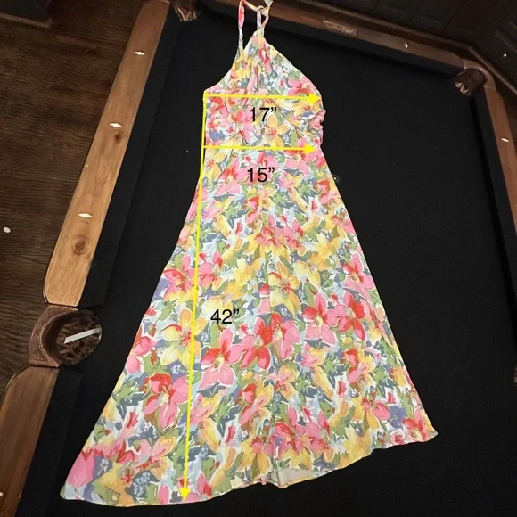 LucyParis Floral Halter Sundress-Size M - Picture 5 of 6